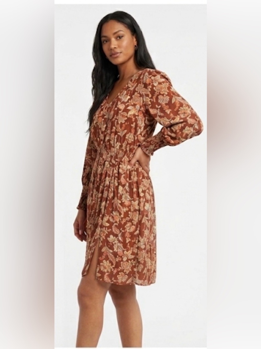 Lark + Grey women’s Floral V-Neck Dress size large